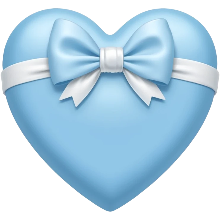 Baby blue heart with white bow emoji