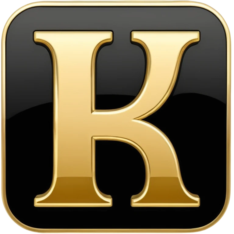 letter H in black and gold emoji