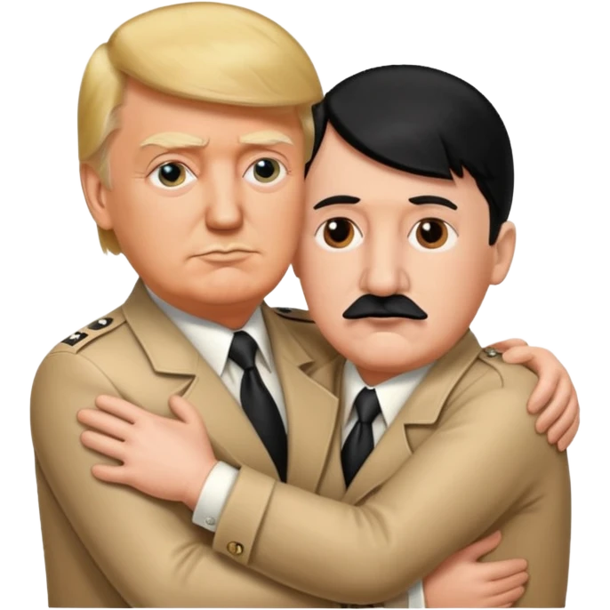 Donald Trump and Hitler hugging naked emoji
