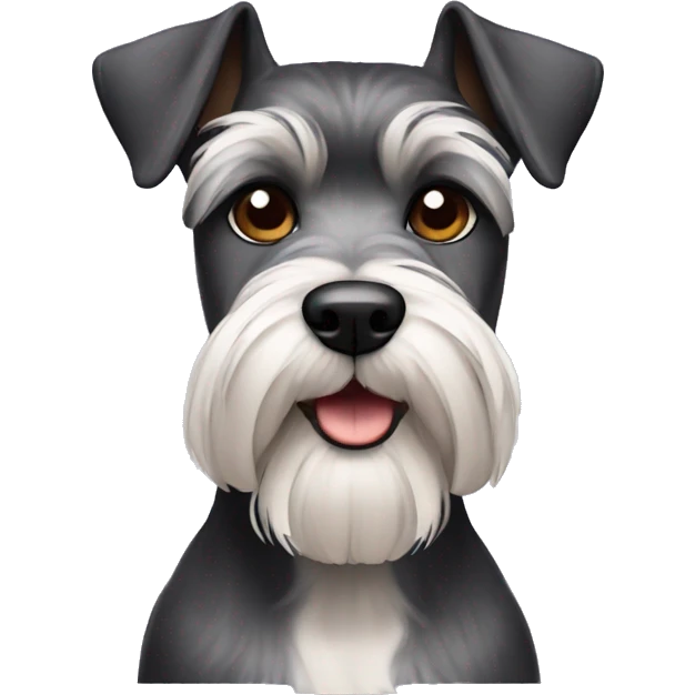 Schnauzer dog with cut ears emoji