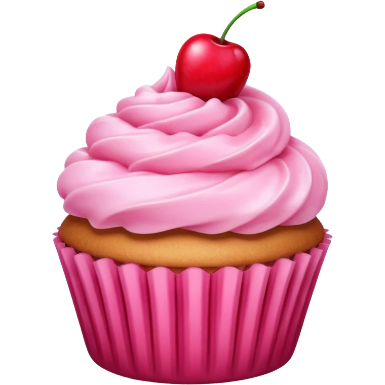 pink cupcake with a cherry on top emoji