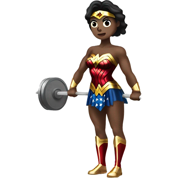wonder woman doing deadlift emoji