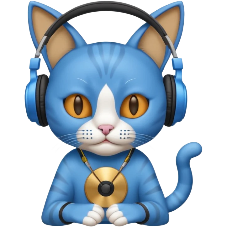 Blue cat dj emoji