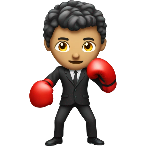 person in suit boxing photorealistic emoji