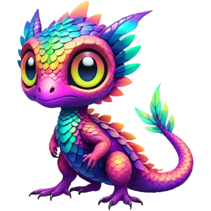 futuristic lush warm-colored neon-colored Fakémon-Trico-creature emoji