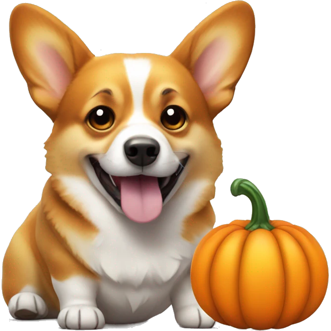 Corgi with pumpkin emoji