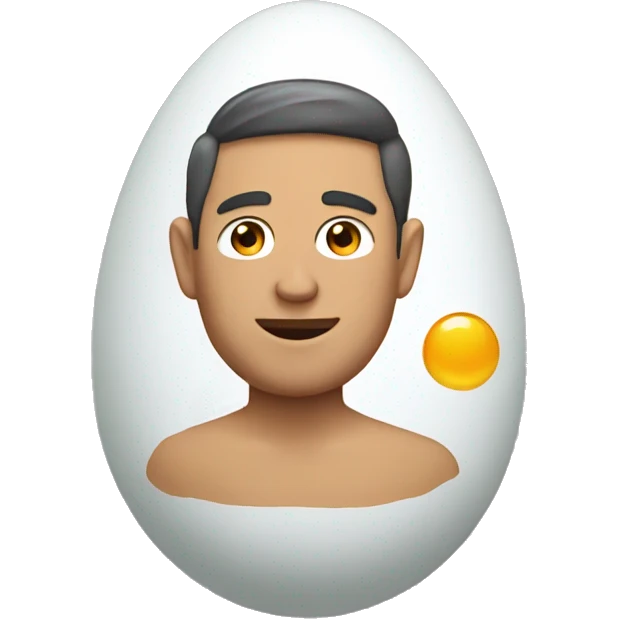 Egg with a man's face emoji