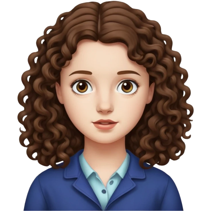 Hannah Baker from Thirteen Reasons Why with long curly brown hair emoji