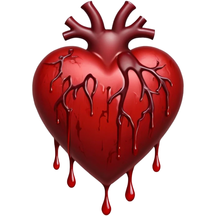 gothic heart with a bleeding effect emoji