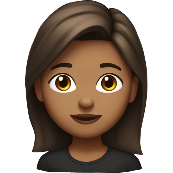 A girl named Aleeyah that has brown healthy hair a little past her shoulders 5,2 hazel eyes in black leggings in a shirt that says I love Trevor Wevor  emoji