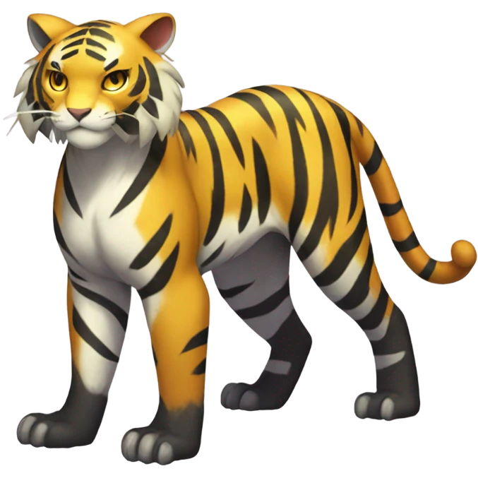 pokémon Fakemon shiny full body tiger black and  emoji