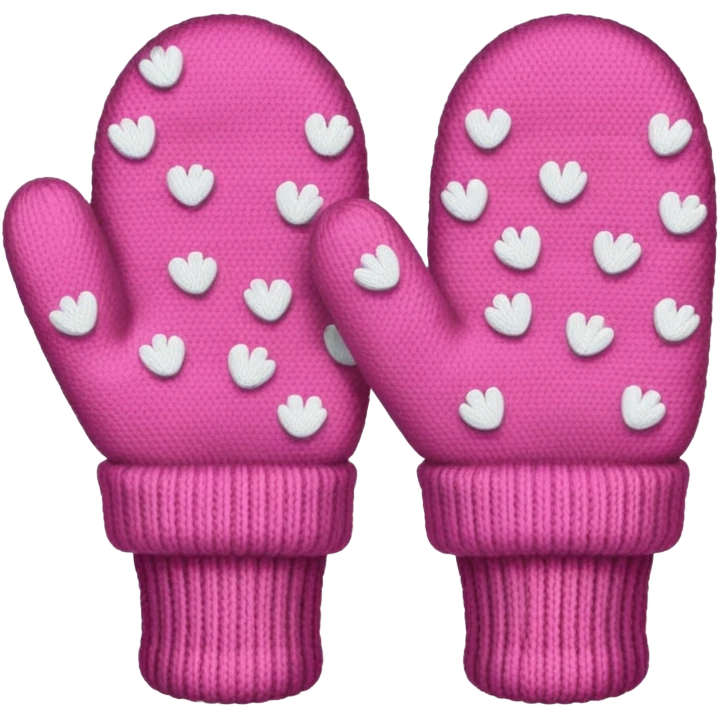 pink pair of mittens emoji