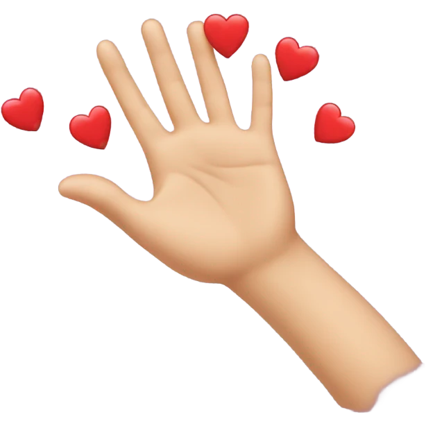 Hands with hearts emoji