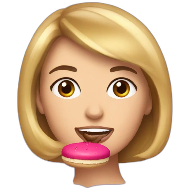 Emmanuelle Macron qui mange un macaron  emoji