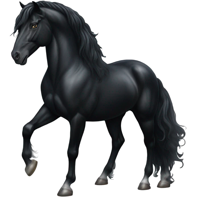 Horse frisón black  emoji