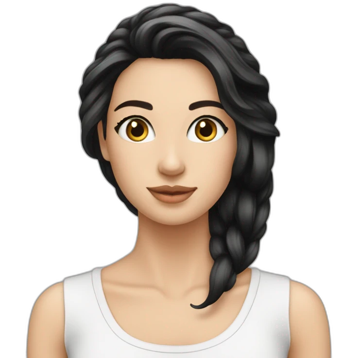 lange schwarze haare, helle hautfarbe, weiblich emoji