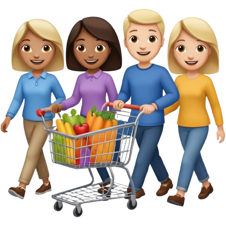 people with shopping cart emoji