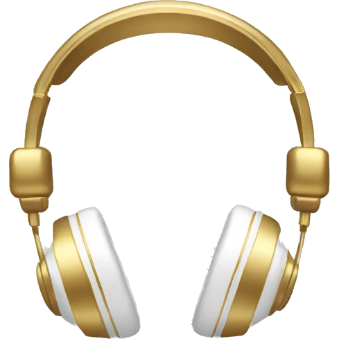 white and gold headphones emoji