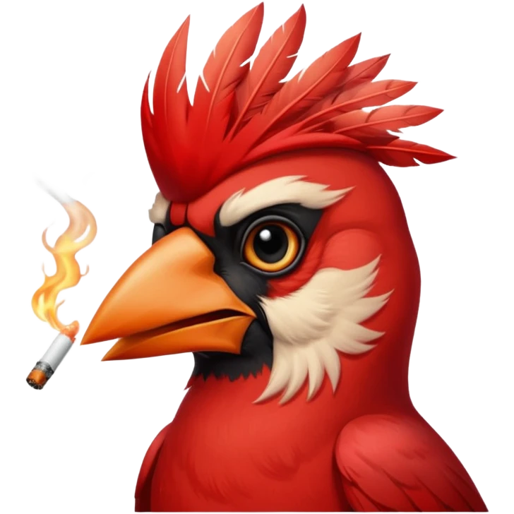 Red cardinal smoking a cigarette  emoji