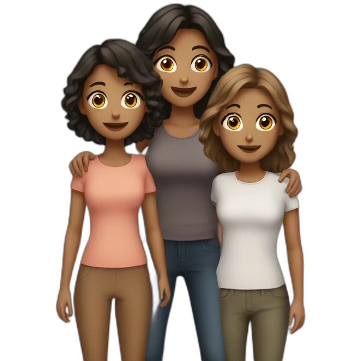 3 young women emoji