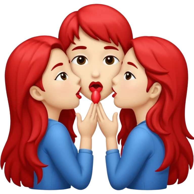 Make me an image of kissing 5 kisses emoji
