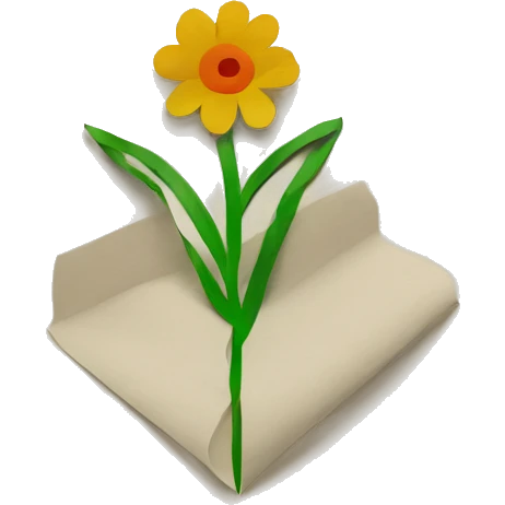 paper with a flower on top  emoji