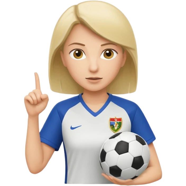 female soccer mentor giving tactical instructions emoji
