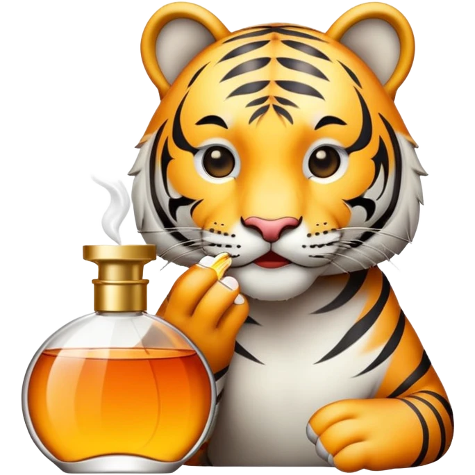 tiger with perfume emoji