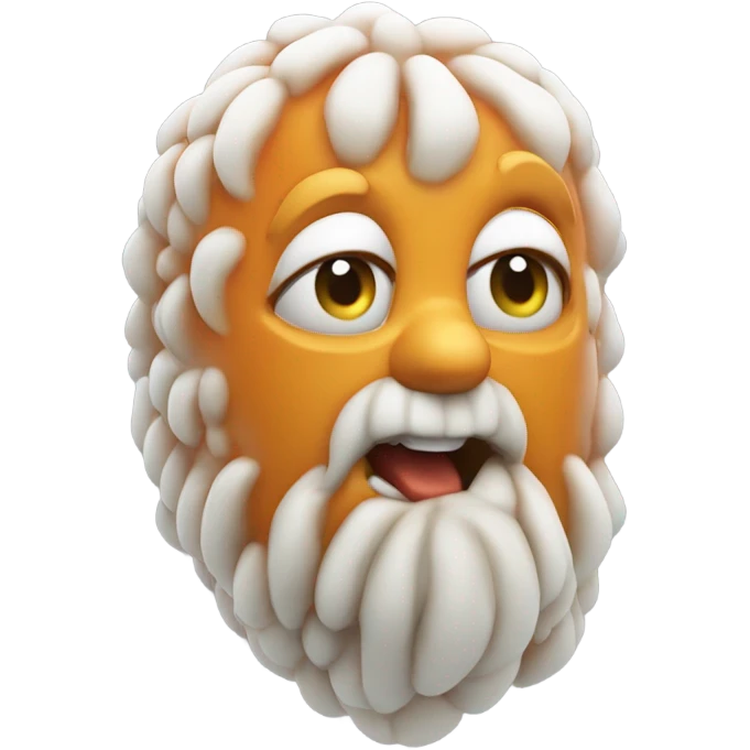 Cloudberry is a small orange-yellow berry, similar to a raspberry, with a segmented surface emoji