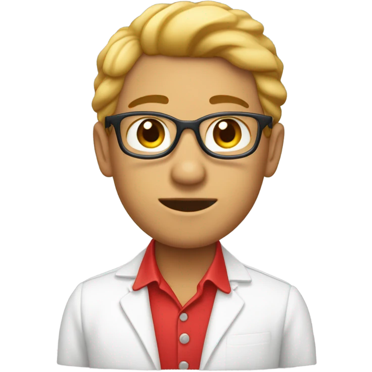 Profe bajita pelo roja lisa con camisa blanca piel blanca emoji