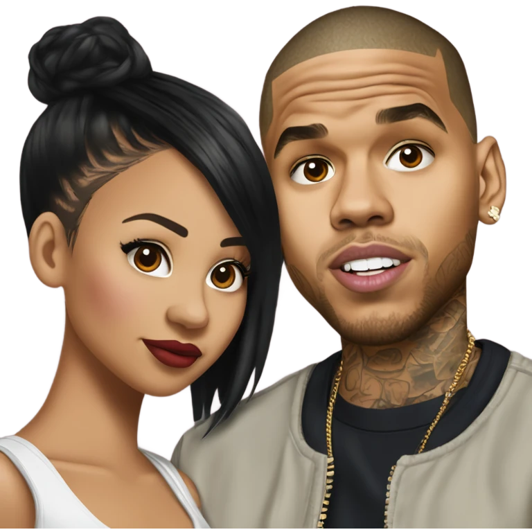 Hyper Realistic Chris Brown and beautiful Karruche Tran  emoji