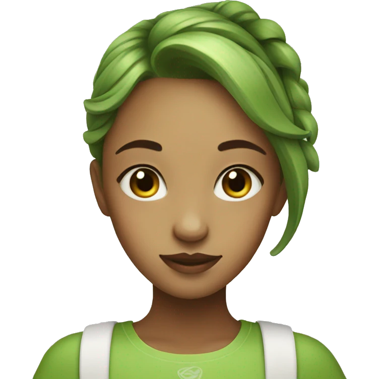 Girl with matcha emoji