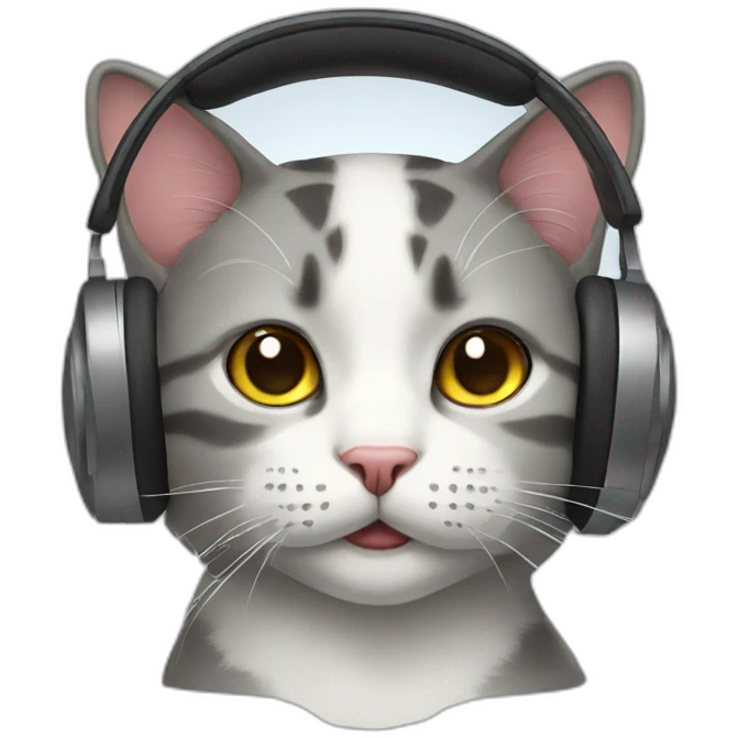 cat with headphone emoji