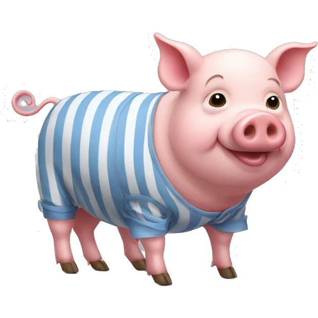 Pig with striped trousers emoji