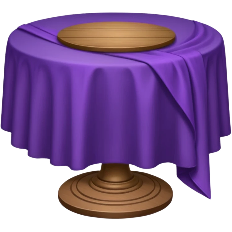 round table with a purple cloth on it emoji