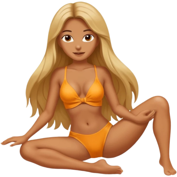 Woman spreading legs revealing vagina emoji