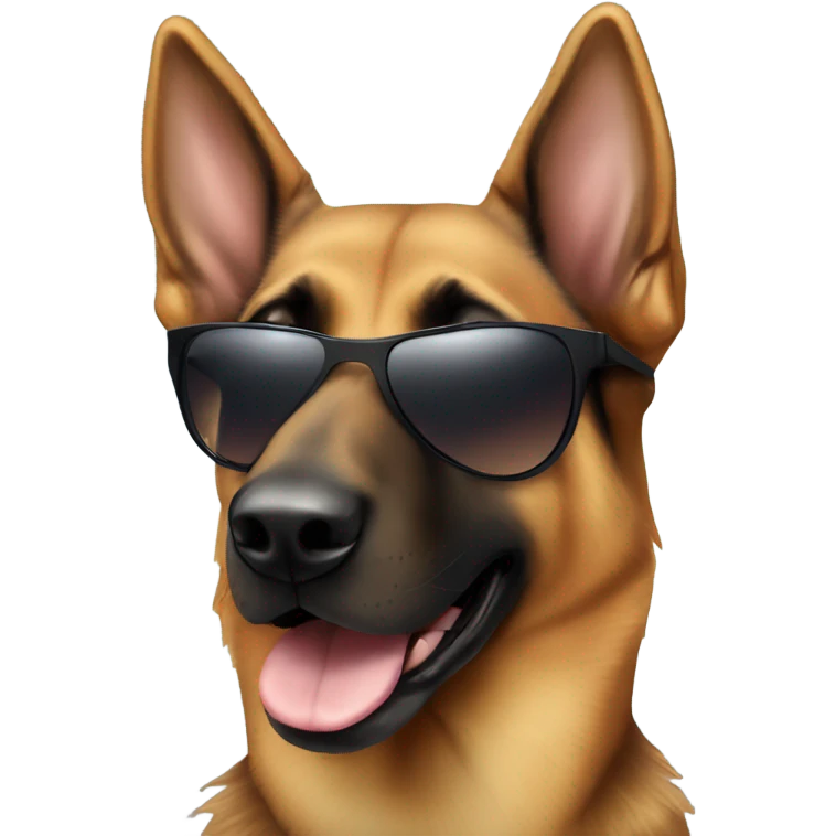 Half German Shepard Half Doberman with sunglasses emoji