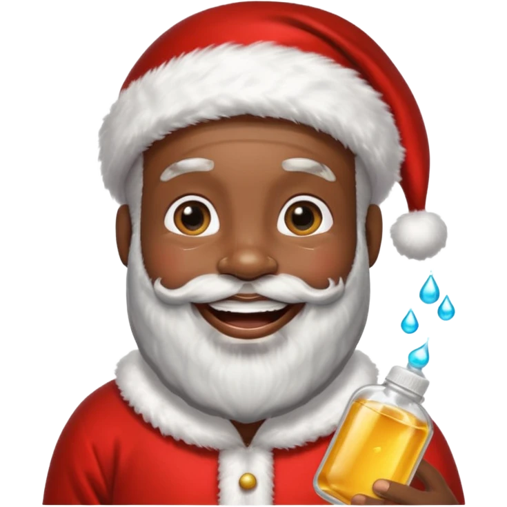 black Santa with baby oil emoji