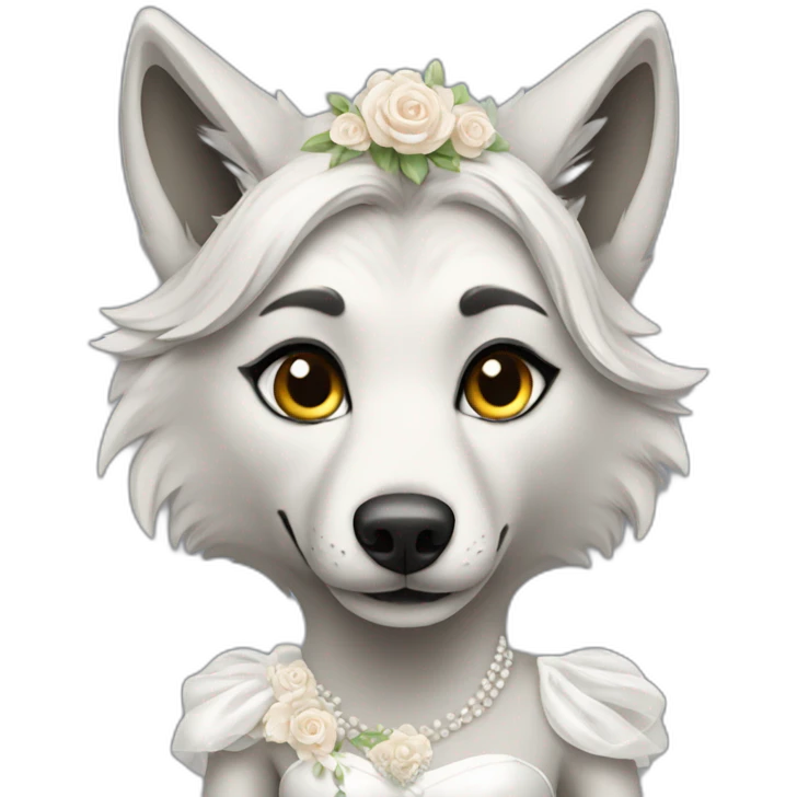 Wolf in bridal dress emoji