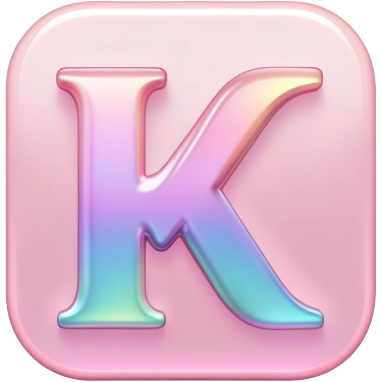 Iridescent pastel pink Font setting icon with letter  emoji