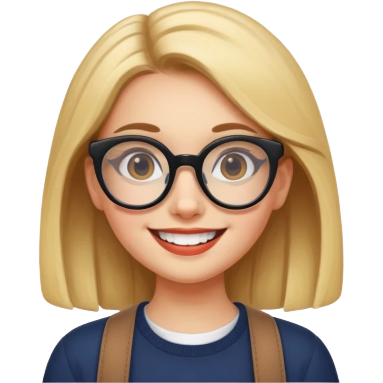 big spects with girl smile emoji
