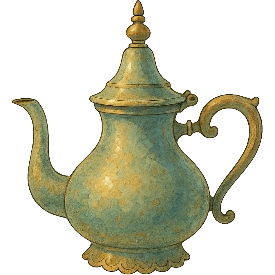 ghibli style Moroccan metal teapot emoji