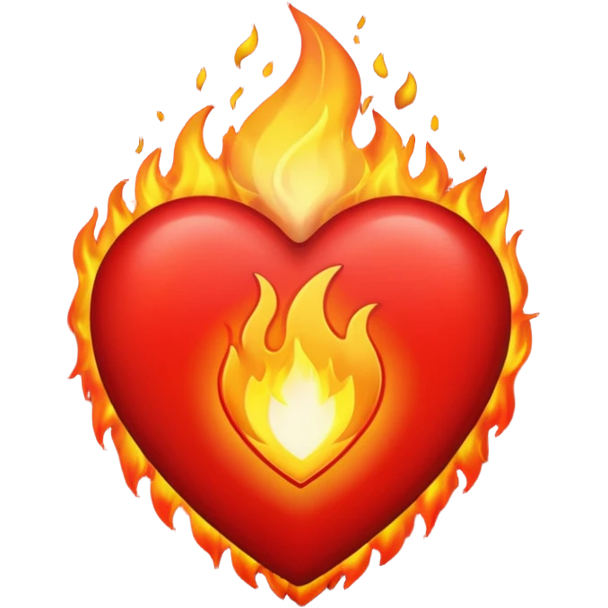 Burning heart emoji
