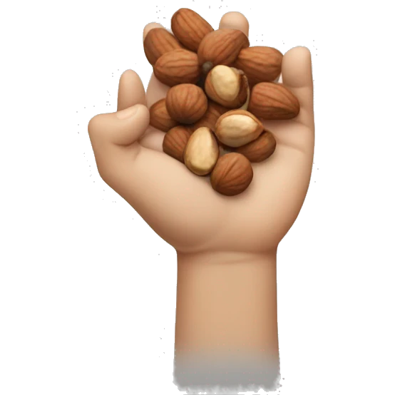 Hand holding nuts emoji