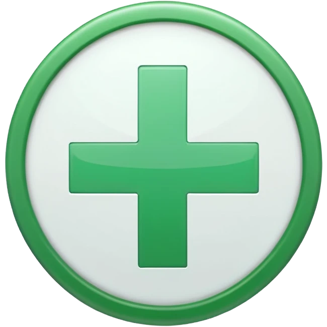 white plus sign with a green circle border emoji