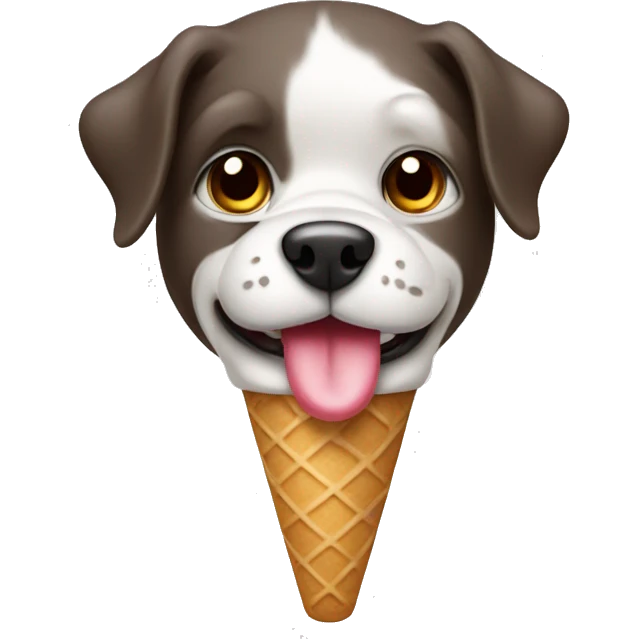 Dog eating ice cream cone emoji