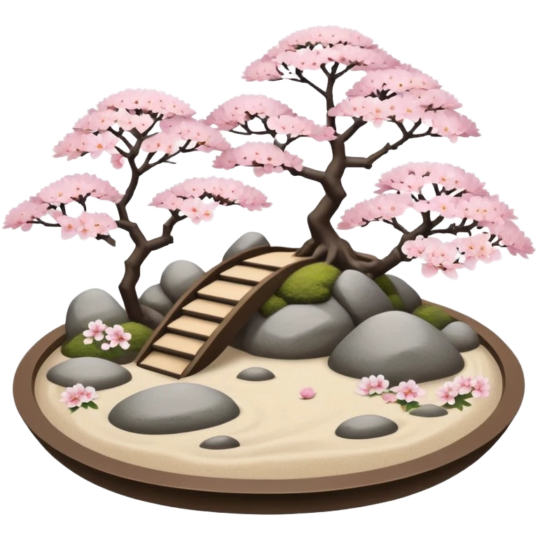 Zen meditative calm beautiful sakura aesthetic detailed decorations emoji