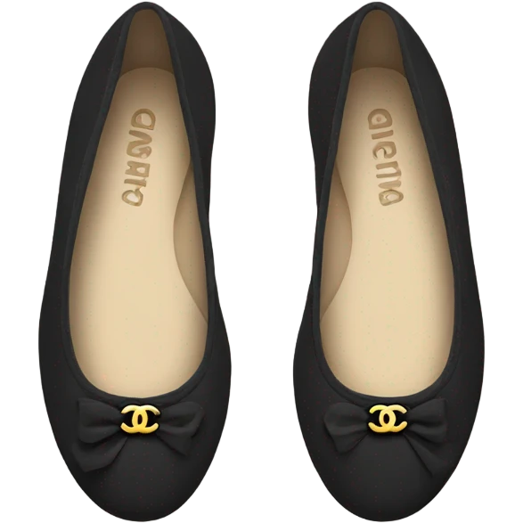 Black Chanel ballet flats emoji