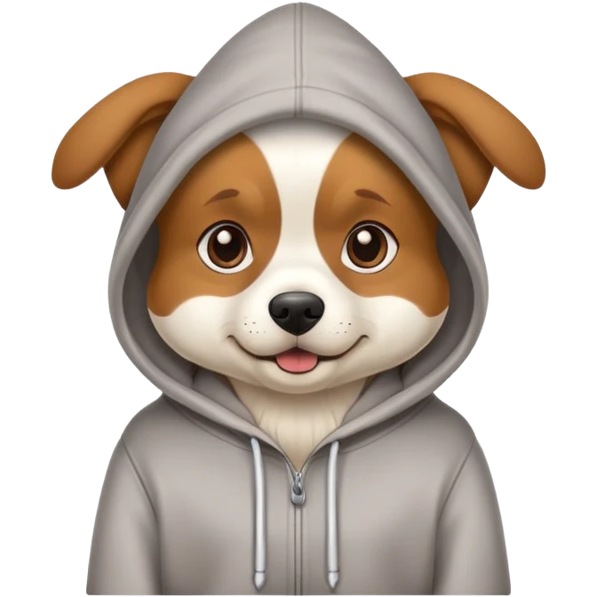 Dog wearing hoodie emoji