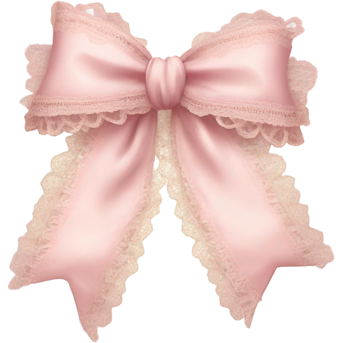 vintage rococo light pink bow with lace and frills emoji